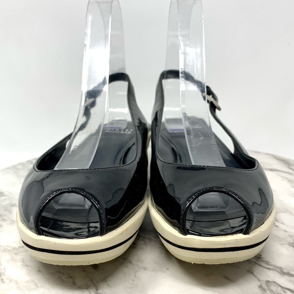 Stuart Weitzman Peep Toe Slingback Flatform Two T… - image 4